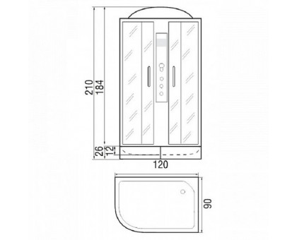 Душевая кабина River DUNAY 120/90/24 ТН R