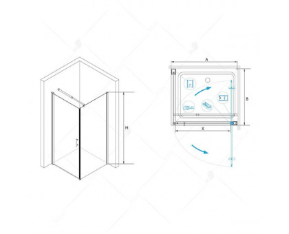 Душевой уголок RGW LE-33 100x100, прозрачное стекло