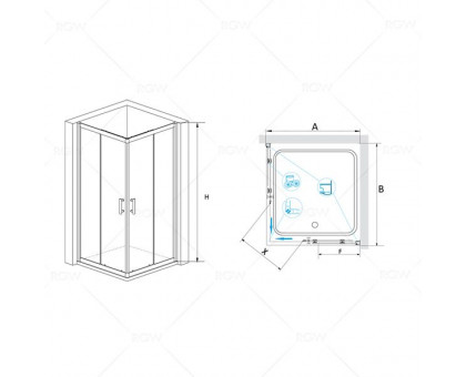 Душевой уголок RGW PA-31 90x90, прозрачное стекло