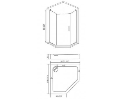 Душевое ограждение Good Door PANDORA PNT-100-C-CH