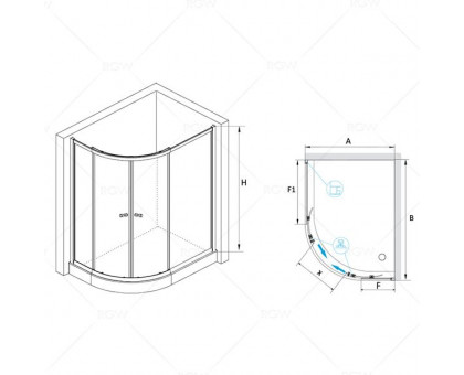 Душевой уголок RGW CL-61 80x100, прозрачное стекло