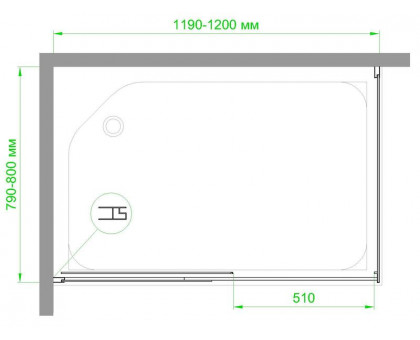 Душевое ограждение Royal Bath RB8012B-L 120х80 см, с прозрачными стеклами, левостороннее