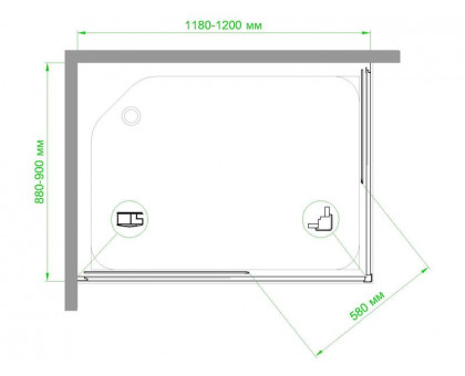 Душевой уголок Royal Bath RB HPD-T-CH 120х90 см, с прозрачными стеклами