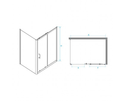 Душевой уголок RGW PA-74B (PA-14B + Z-050-2B) 170x100, прозрачное стекло