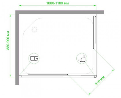 Душевой уголок Royal Bath RB HPD-T 110х90 см, с прозрачными стеклами