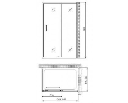 Душевой уголок Gemy Victoria S30191B-A90 140х90 см