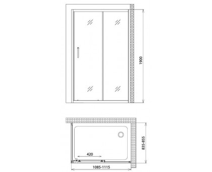 Душевой уголок Gemy Victoria S30191D-A85 110х85 см