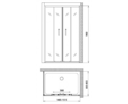 Душевой уголок Gemy Victoria S30192A-A85 150х85 см