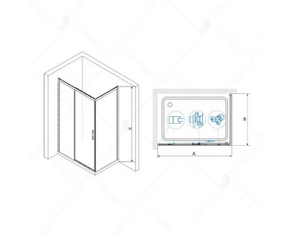 Душевой уголок RGW LE-41 (LE-12 + Z-22) 190x90, прозрачное стекло